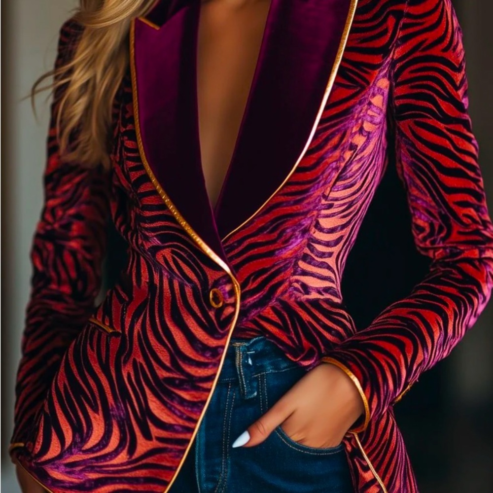 Stylish Red and Black Blazer
